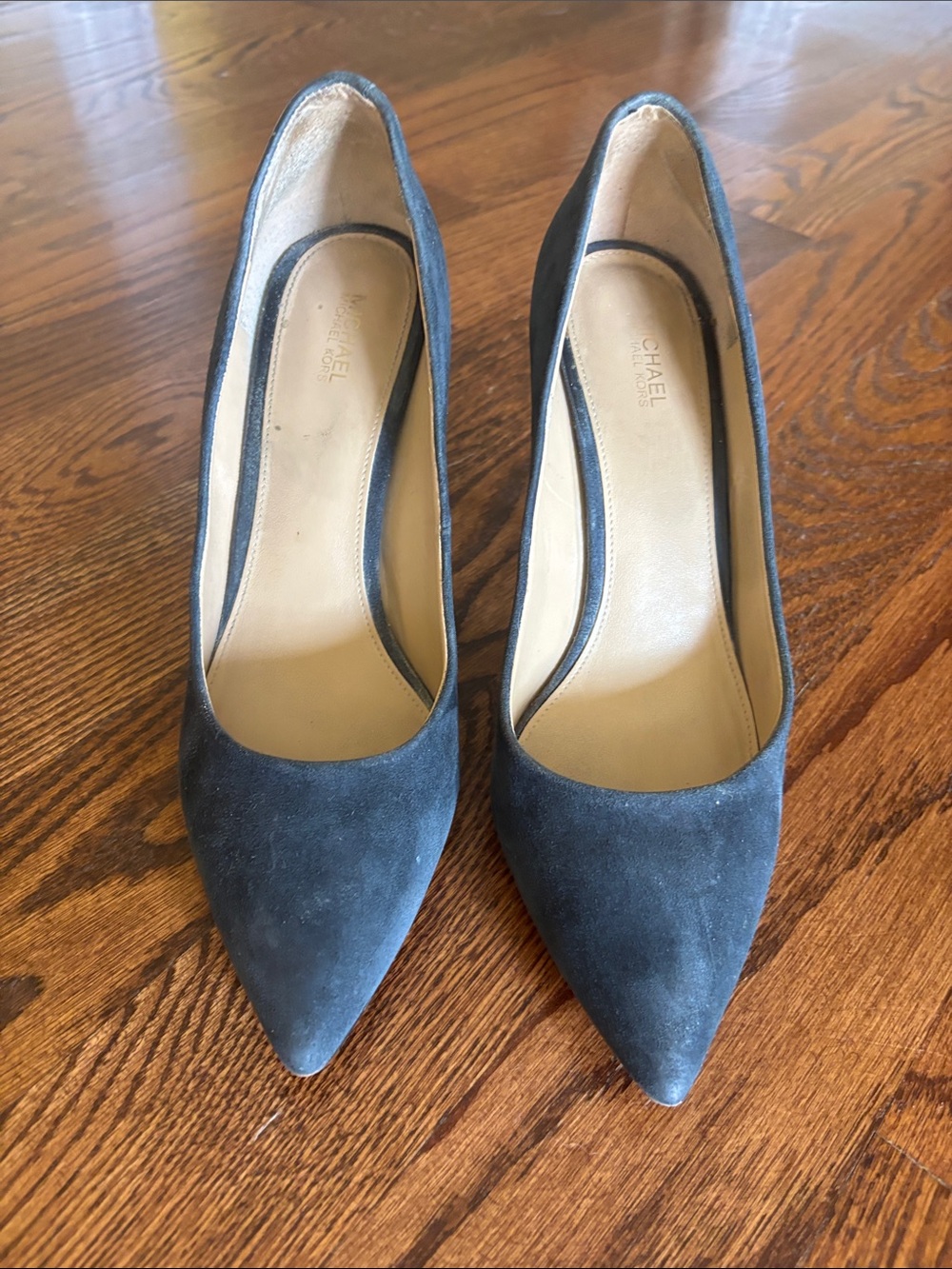 Michael Kors Black Suede Pointed-Toe Pumps